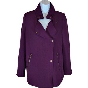 Bar III Moto Jacket Womens XS Purple Asymmetrical Zip Pockets Coat‎